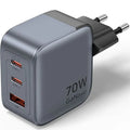 Cargador GaN 70W Vention 2x USB-C + USB-A – Carga Rápida PD
