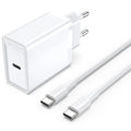 Cargador USB-C 25W Vention con 2 Cables USB-C (1,5 m) – Enchufe UE