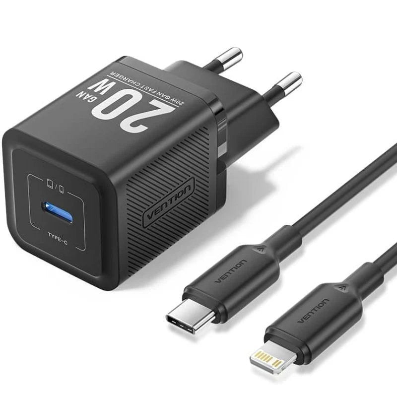 Cargador GaN 20W Vention Iphone 12/13/14 – Carga Rápida