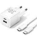 Cargador GaN 30W Vention USB-C + USB-A con Cable – Carga Rápida
